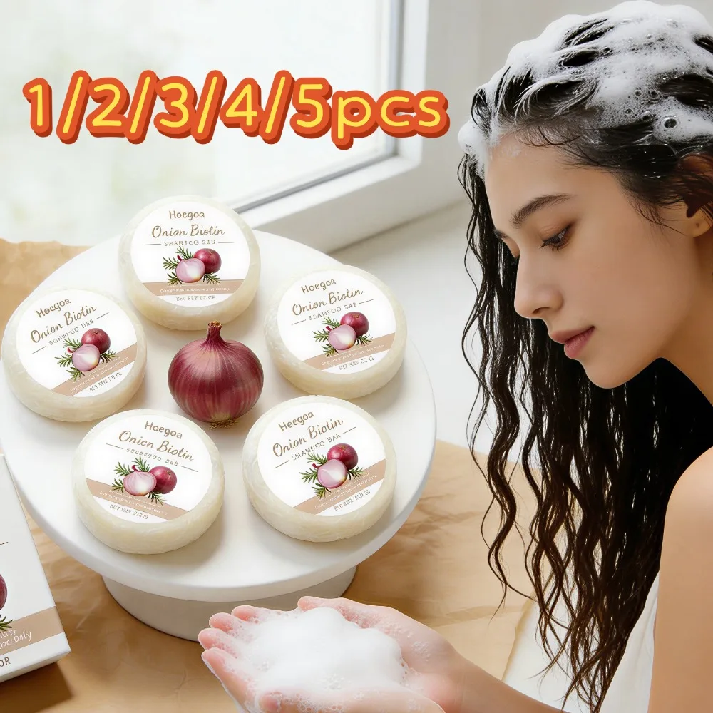 

Шампунь-мыло с луком и биотином, подходит для всех типов волос, увлажняет и разглаживает, богато содержит экстракт розмарина, 1/2/3/4/5 шт.