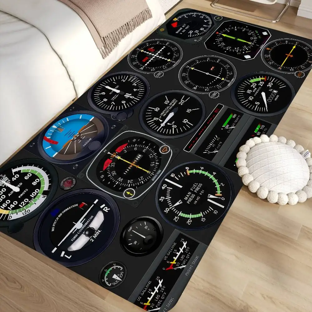 Fighter Aircraft Control Cockpit Hallway Carpet Washable Non-Slip Living Room Sofa Chairs Area Mat Kitchen Doormat Area Rug