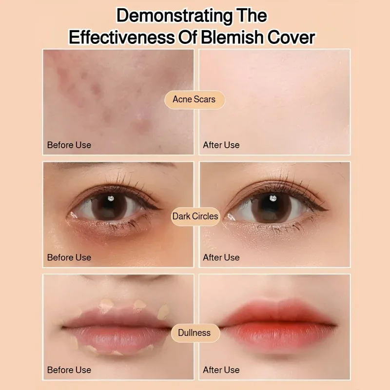 Il correttore naturale opaco tono arancione chiaro copre le occhiaie sotto gli occhi Correttore ad alta copertura impermeabile