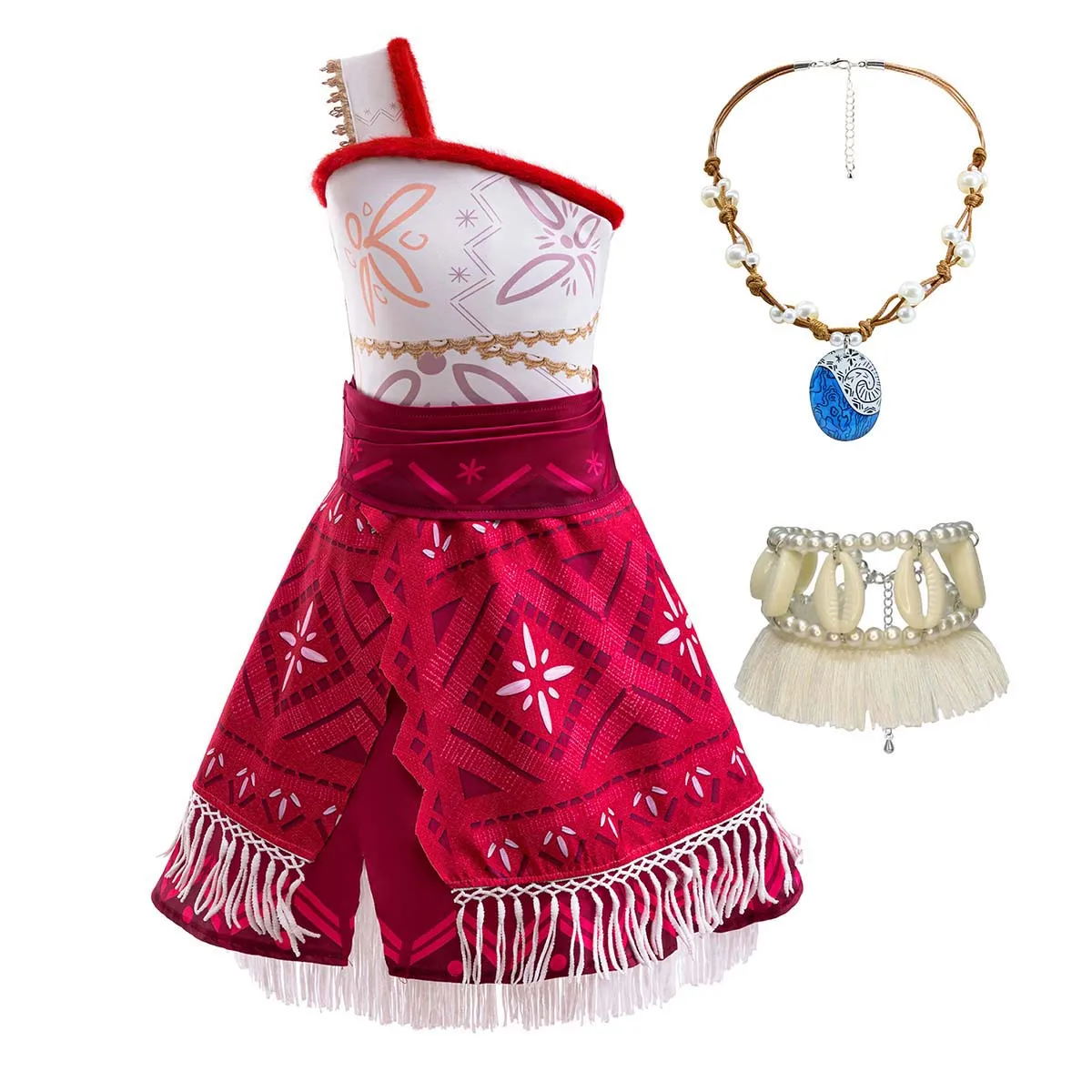 

Pretend Play Ocean Princess Moana Dress for Kids with Accessories
