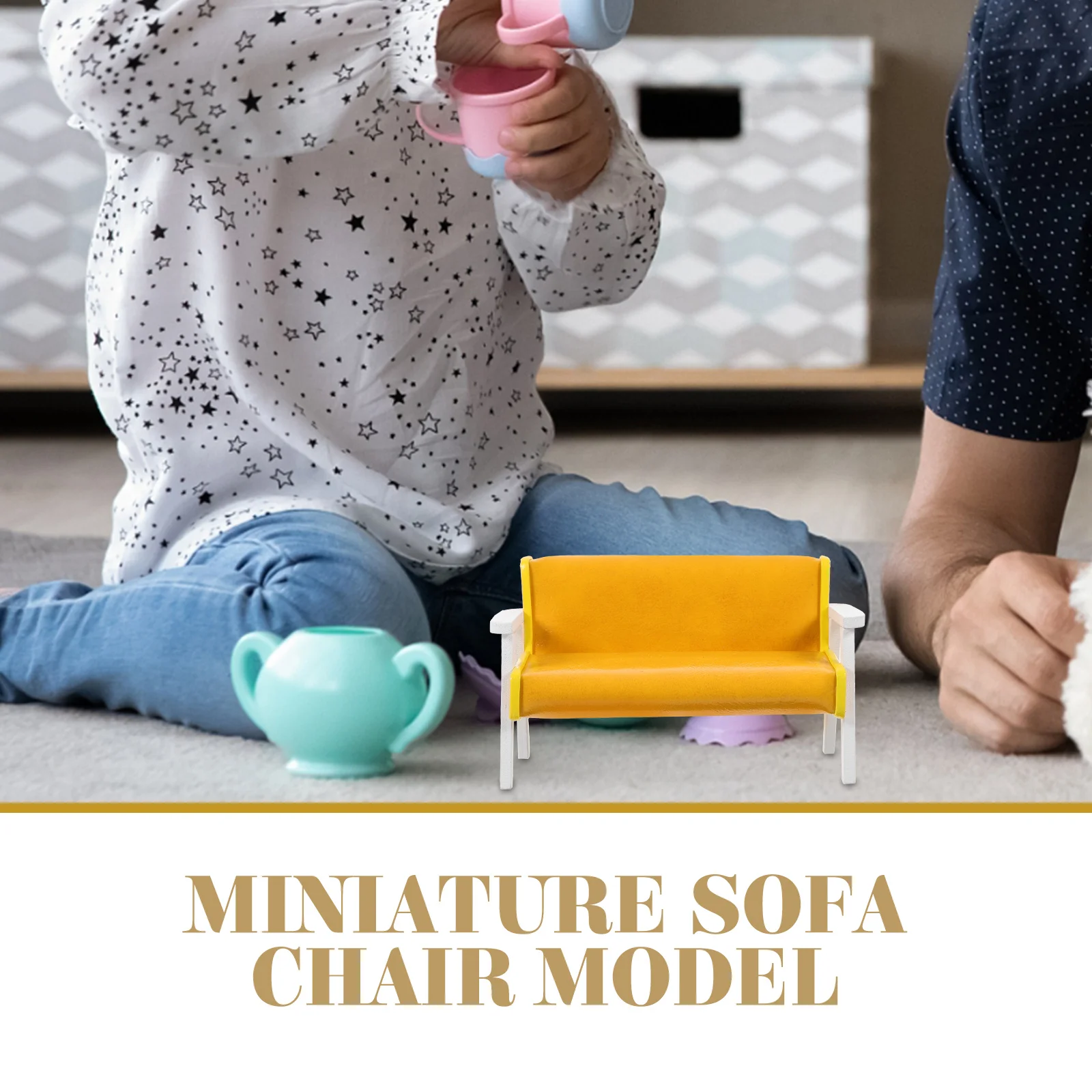 Miniature Sofa Chair Individual Sofas Adorable Furniture Wooden House Supplies