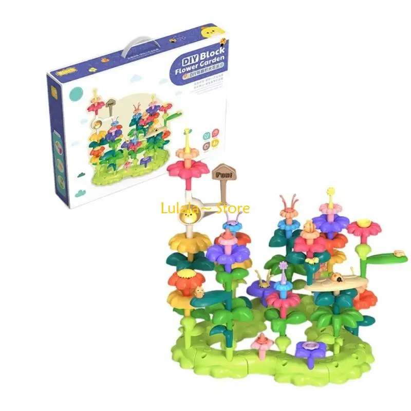

Y4QA Flower Garden Building Blocks Toy Stacking Game for kid Gardening Pretend Toy