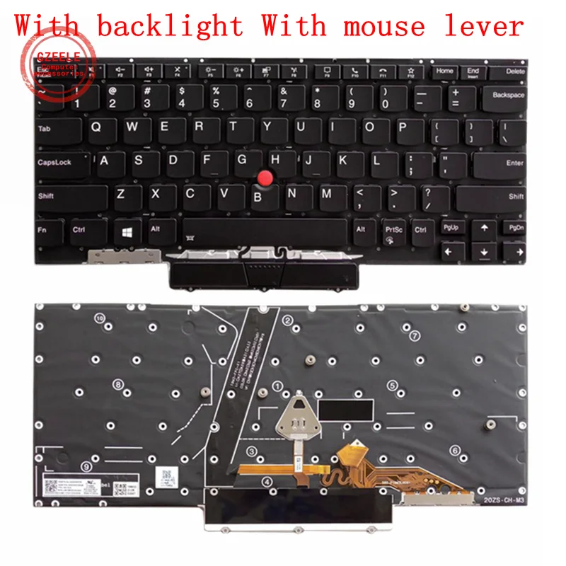 

GZEELE English US keyboard for Lenovo ThinkPad X1 Nano 13inch Gen1 X1 Nano Gen1 X1 Nano Gen2 With backlight With mouse lever