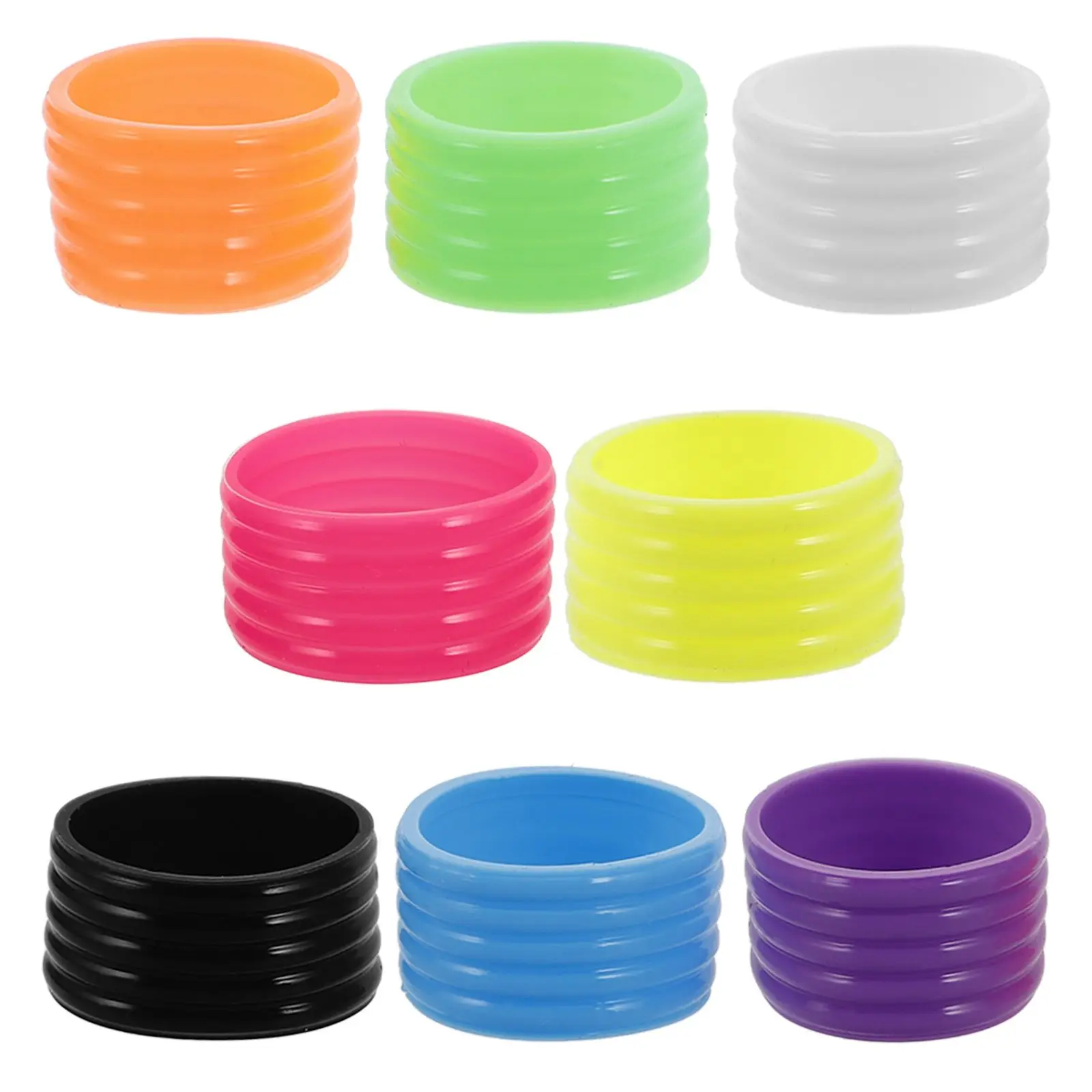 

8pcs Tennis Grip Silicone Protector Reusable Rings Sweat Absorption Durable Professional Racket Supplies Badminton