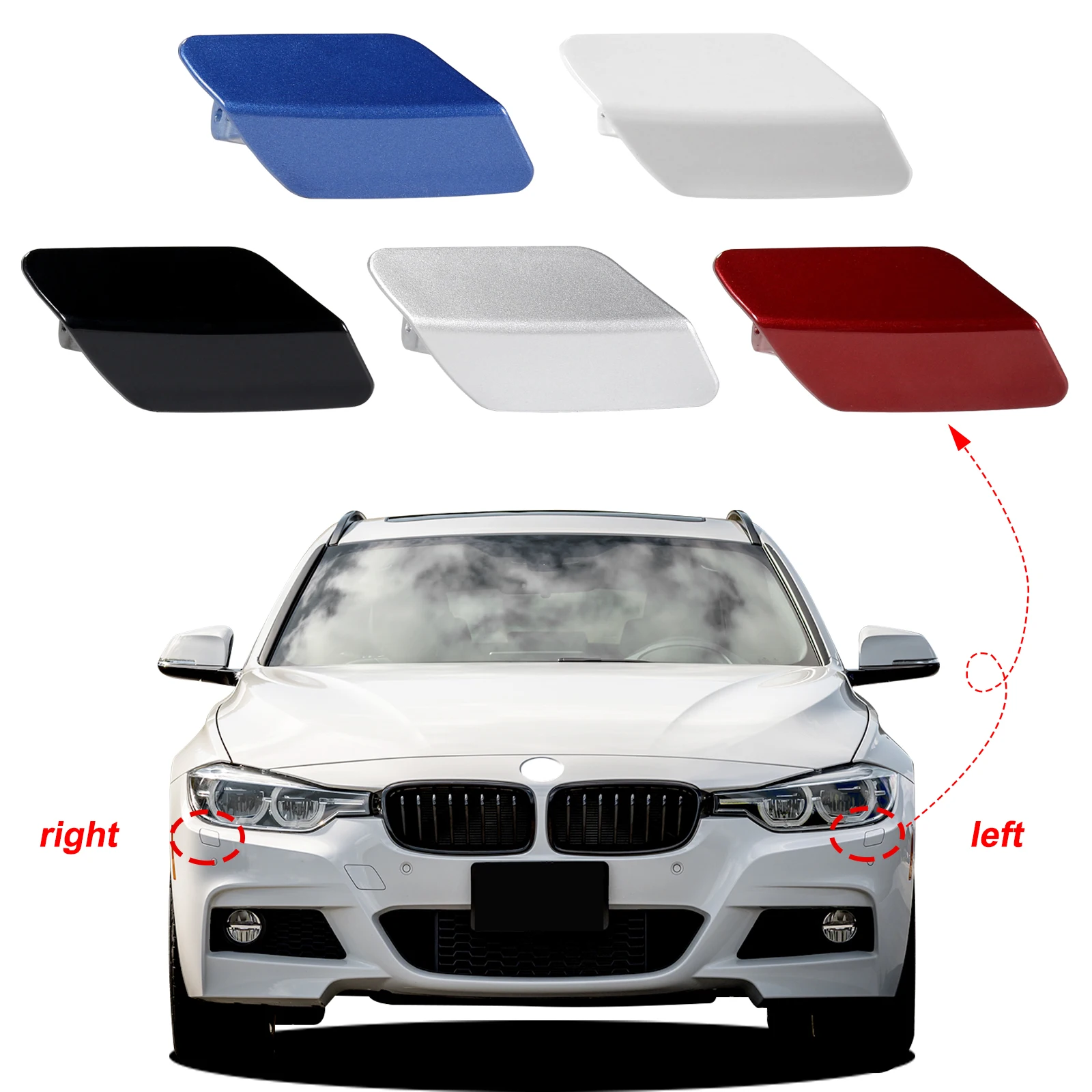 Front Bumper Headlight Washer Cover Cap For BMW 3 F30  320  328 330 330 340 M SPORT 2013 2014  2015 2016 2017 2018 51118056614