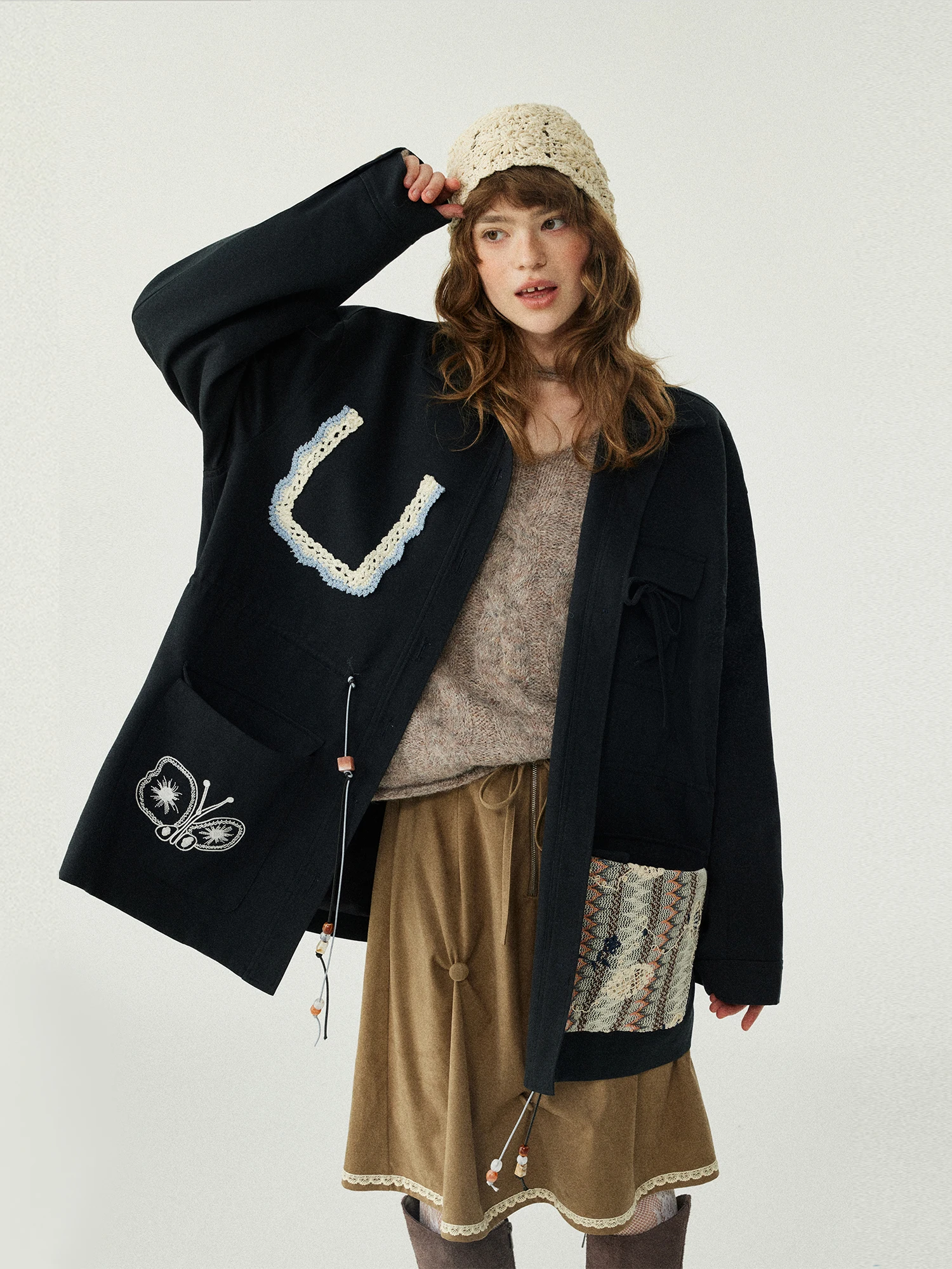 

Модное свободное женское пальто-рубашка в корейском стиле, уличный дизайн, осень 2025, новинка, элегантная ретро-модная верхняя одежда