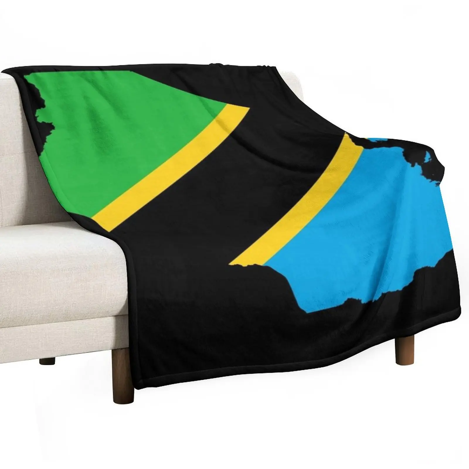 

Flag Map of Tanzania Throw Blanket Vintage For Sofa Thin Softest warm winter Blankets