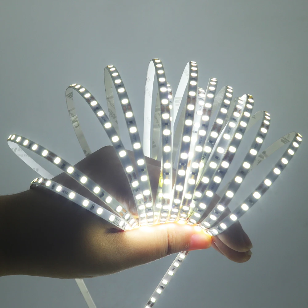 12V 24V 5m 10m LED Strip 5mm 8mm PCB Light 2835 120Leds/m White Red Pink Purple Ice Blue Flexible Tape Backlights for Decoration