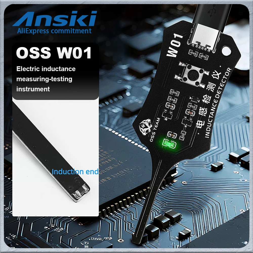 

OSS W01 Inductor Detector Tool Motherboard Coil Tester for phone motherboard Repair Electromagnetic Induction Quick Fault Chec