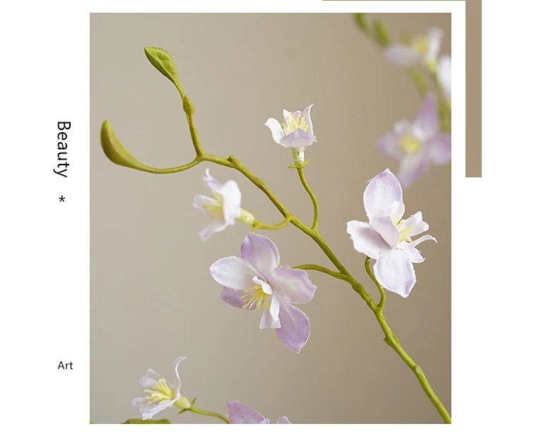 6 Stück künstliche Hyazinthenblumen mit 3 Zweigen aus Seidenimitat für Heimdekoration, Tischdekoration, Hochzeitsblumenarrangements, Delphinium-Blumen. – Detail 2