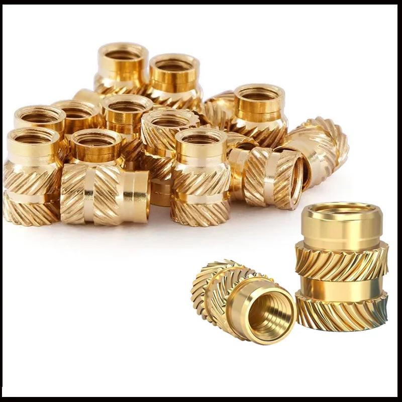 50PCS Brass Insert Knurled Thread Nuts M2 M2.5 M3 M4 M5 Hot Melt Heat Molding Embedment Copper 3D Printing Nut