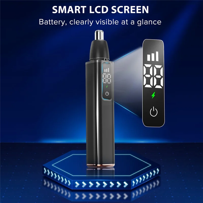 ماكينة تشذيب شعر الأنف ABRG للرجال ماكينة تشذيب شعر الأنف والأذن قابلة لإعادة الشحن عبر USB مع شاشة LCD أداة تشذيب احترافية سهلة التركيب - #2