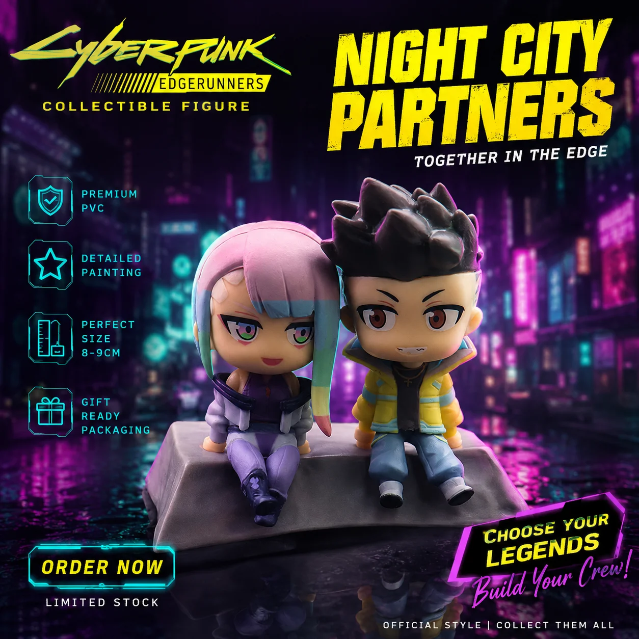 Figura de Anime Cyberpunk Edgerunners de 8CM, Versión Q, Lucy David Martine