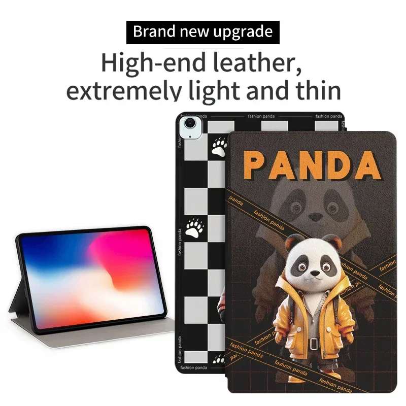 

Fashionable Case For iPad Pro 11 12.9 13 Air5 Air4 10.2 10.5 10.9 Mini 4 5 6 Trendy cartoon panda Transparent Shockproof Case