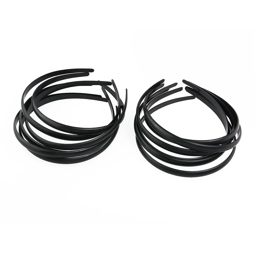 

12 Pcs Plain Plastic Hair Bands 10mm No Teeth Hard Headbands for Women Girls Accessories Wear Plain for Women