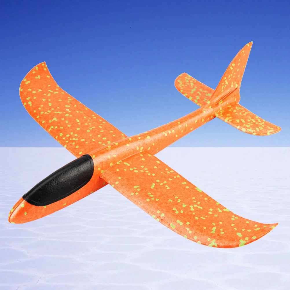 Flugzeugmodell, manuelles Werfen, wirbelnde fliegende Segelflugzeuge für spielende Kinder (Orange), Kinderflugzeugspielzeug