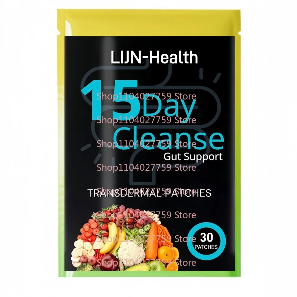 30枚入り15日間クレンズ経皮パッチ、女性と男性のためのセンナ、カスカラサグラダ、サイリウムハスク配合の腸と結腸サポート