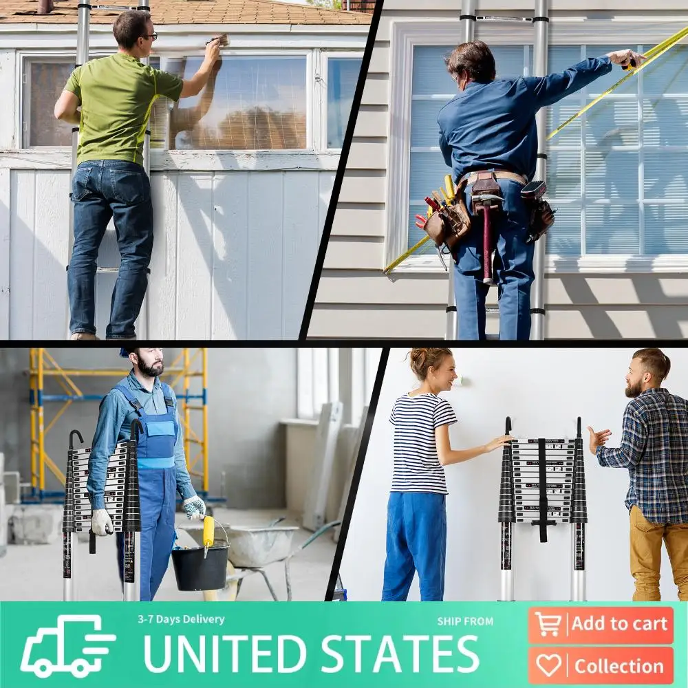 

Алюминиевые легкие компактные лестницы для автофургонов диаметром 7,1 метра с двумя треугольными стабилизаторами, выдвижная лестница для домашнего крыши автофургона и работы на открытом воздухе