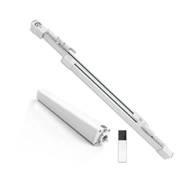 Electric Motorized 4.5m Tuya Smart Curtain Extendable Telescopic Track Set Length Adjustable Curtains Remote Wifi App Control