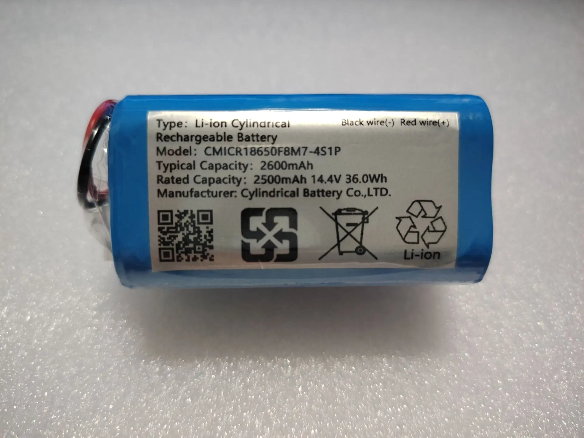 CMICR18650F8M7-4S1P 2600 2500mAh 14.4V 36.0Wh COHN batteria ricaricabile