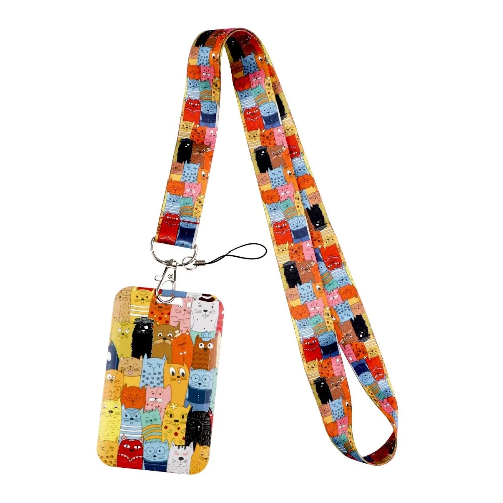 Cute Cat Paw Cat Credential Holder Keychain Keyring Accessories Gym Phone Straps Keys Neck Strap Hang Rope Phone Straps Keychain