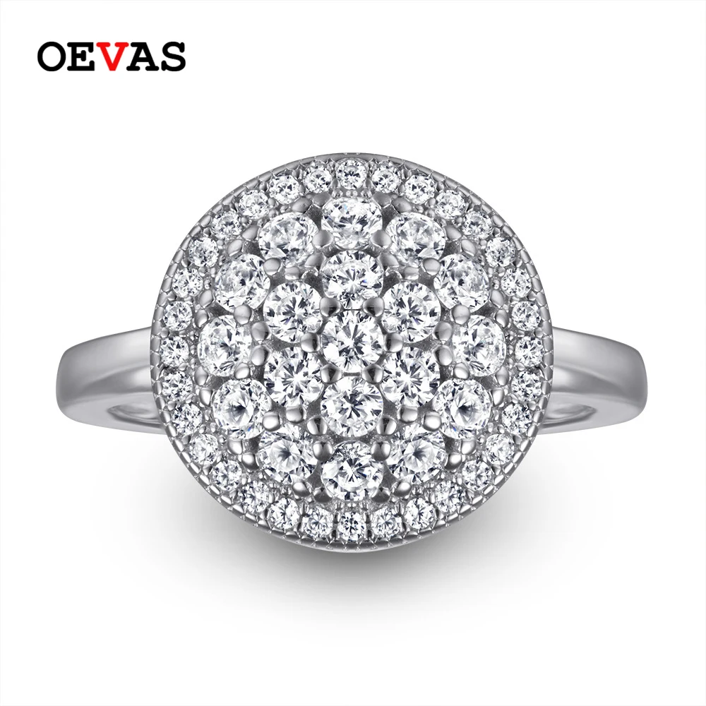 OEVAS 100% 925 Sterling Silver Ring For Women Top Quality Sparkling Zircon Wedding Engagement Party Fine Jewelry Gifts Wholesale