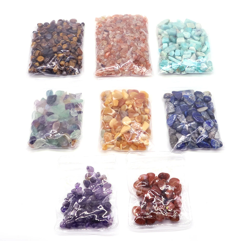 Natural Crystal Crushed Stone Minerals Reiki Healing Tumbled Demagnetization Net Fossil Ornaments Aquarium Home Decor DIY Crafts