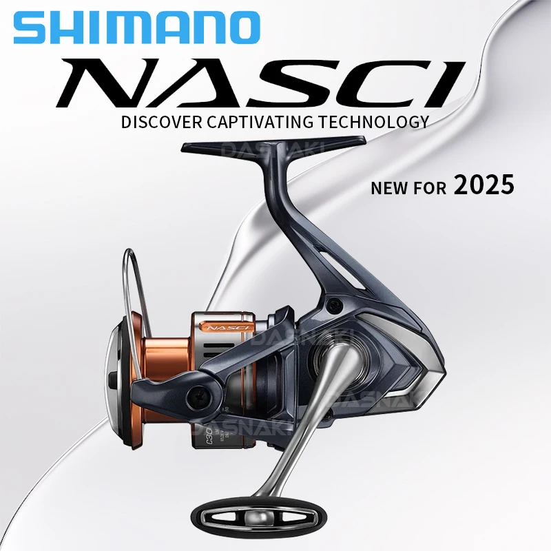2025 SHIMANO NASCI Spinning Fishing Reel 5+1BB Hagane Gear Larger Spool Capacity Max 11kg Drag X-Ship Saltewater Fishing Reels