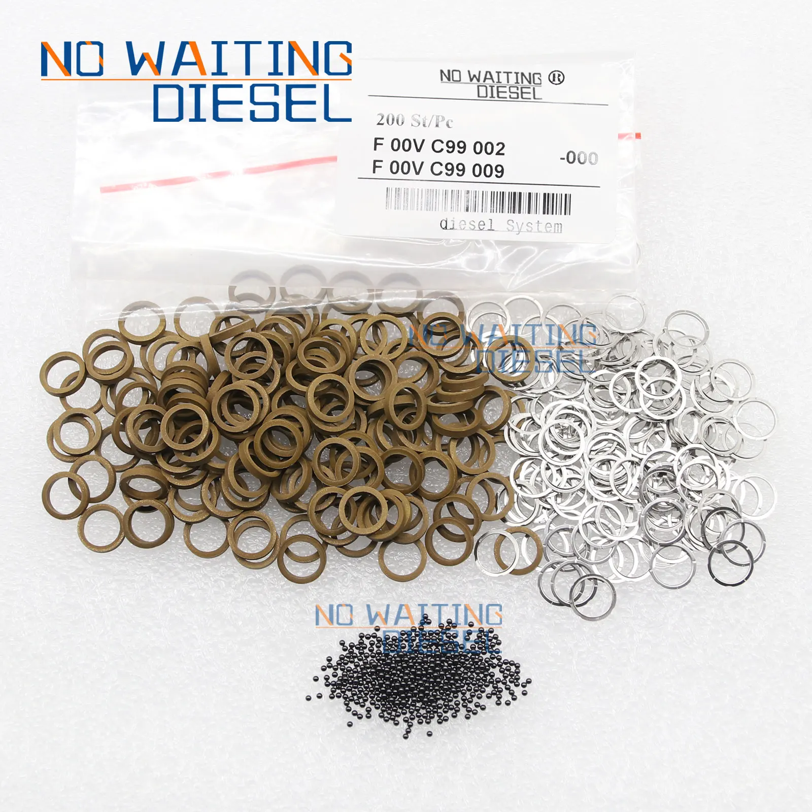 F00VC99002 + F00VC05009 Repair Kit Gasket F00VC05009 Ceramic Ball Size 1.50mm For Bosch Injector 110 Series