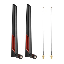 Superbat 2pcs 8dbi 2.4GHz/5GHz Dual Band Omni WIFI Amplifier Antenna for TP-LINK ASUS NETGEAR Linksys D-Link Wireless Routers