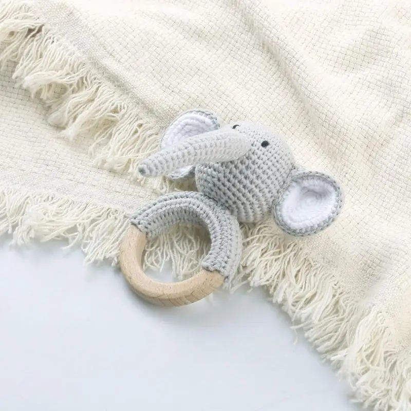 Baby Rattle Toy Rattle Easy Grasp Handmade Crochet Newborn Chew Toy for Infant Baby- Baby Shower- Gift