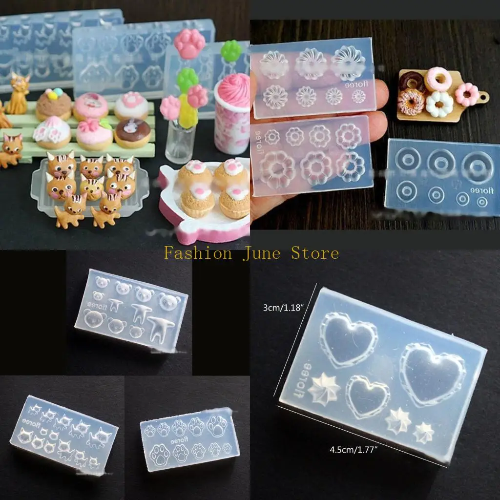 

N5KA Doughnuts Bread Mold Art Mold Silicone Combination Decorative Mold