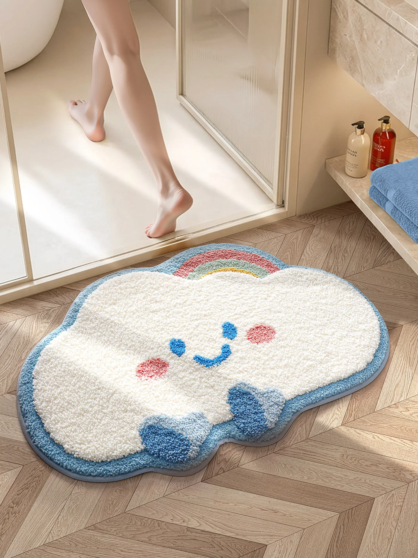 

Коврик для ванной Thiened, противоскользящий, влаговпитывающий, быстросохнущий, для входа в туалет, нескользящий ковер для ванной, для домашнего использования