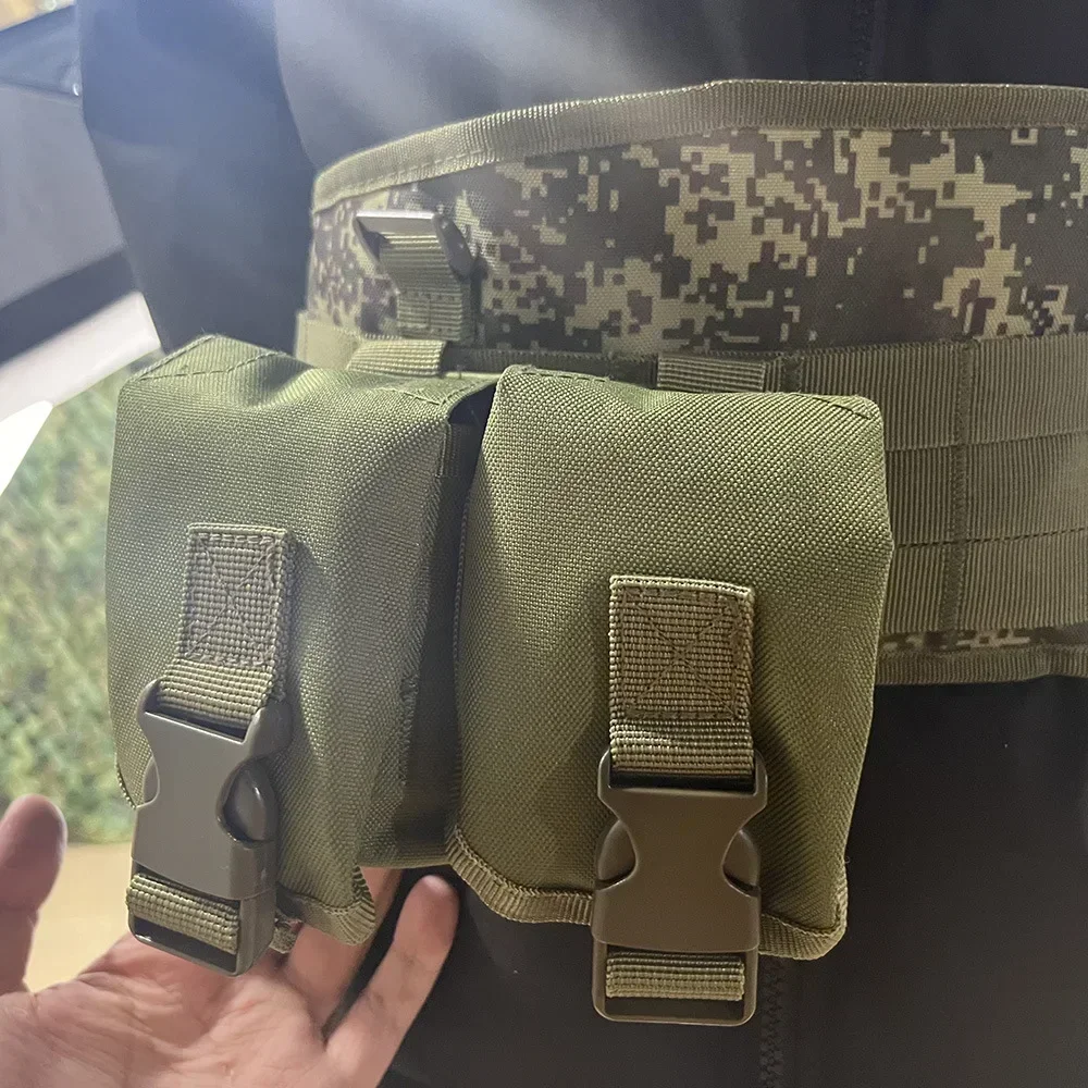 Molle-Bolsa de Granada doble para senderismo al aire libre, accesorios de caza Mag, bolsas de cintura M67 LBT, bolsas de chaleco EDC