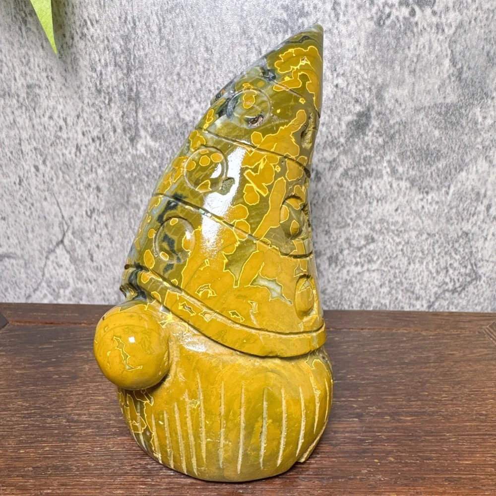 Ocean Jasper Big Gnome Carving Natural Handcrafted Raw Druzy Geode Reiki Healing Crystal Home Decor Lucky Gift Unique Ornaments