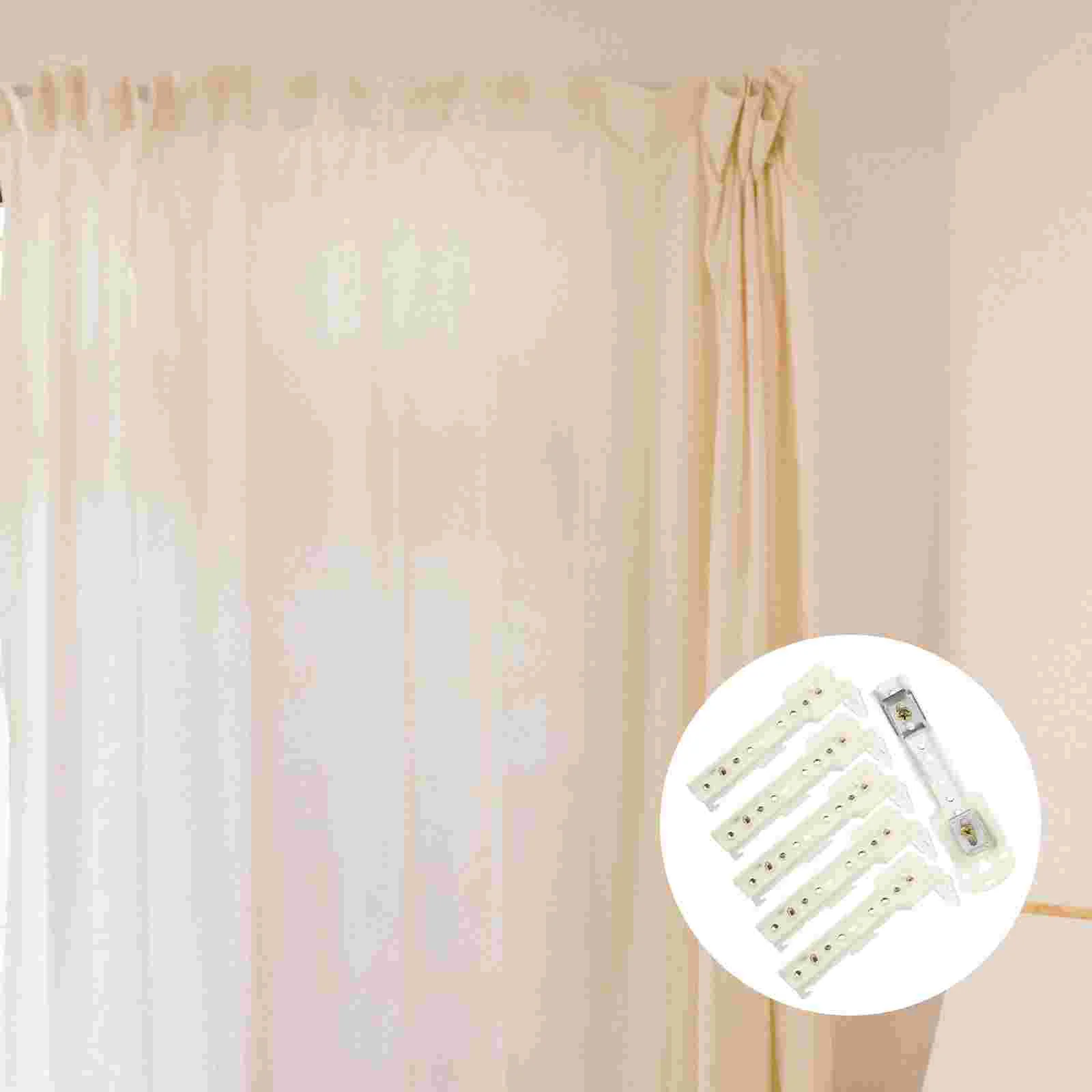 

6 Pcs Side Loading Curtain Track Mounting Bracket Wall Rail Supply Home Hotel Metal Smooth Finish Easy