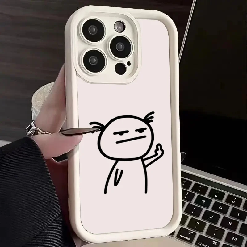 Cartoon Fun Stickman Handyhülle für iPhone 18 Pro 17 16 16e 15 14 13 12 11 Pro Max Air 16 Plus XR X XS Max 7 8 SE2022 Weiche Hülle – Detail 9