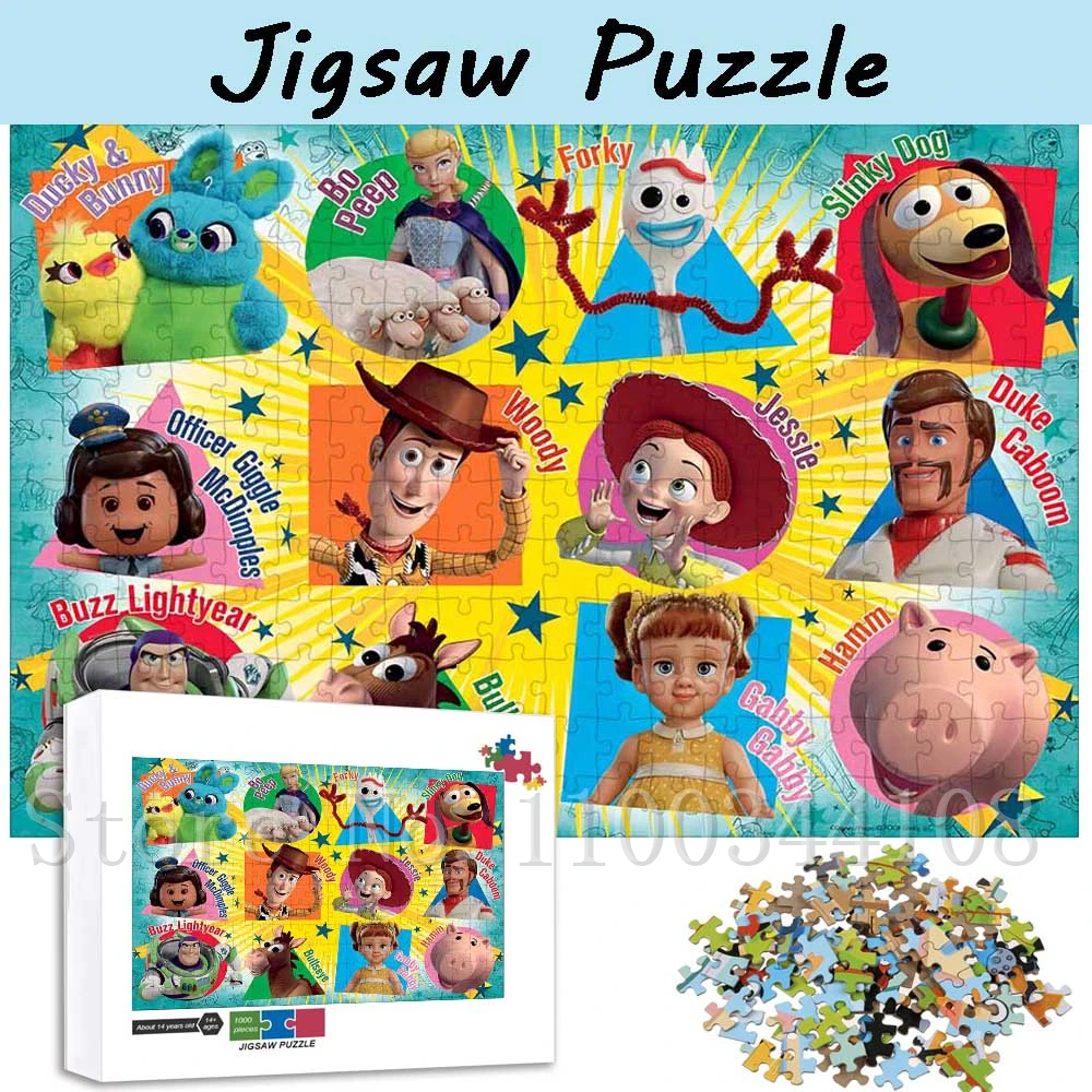 Disney Toy Story Jigsaw Puzzles Cartoon Movies Character Woody Buzz Lightyear Forky Puzzles for Children Intelligence Game Toys