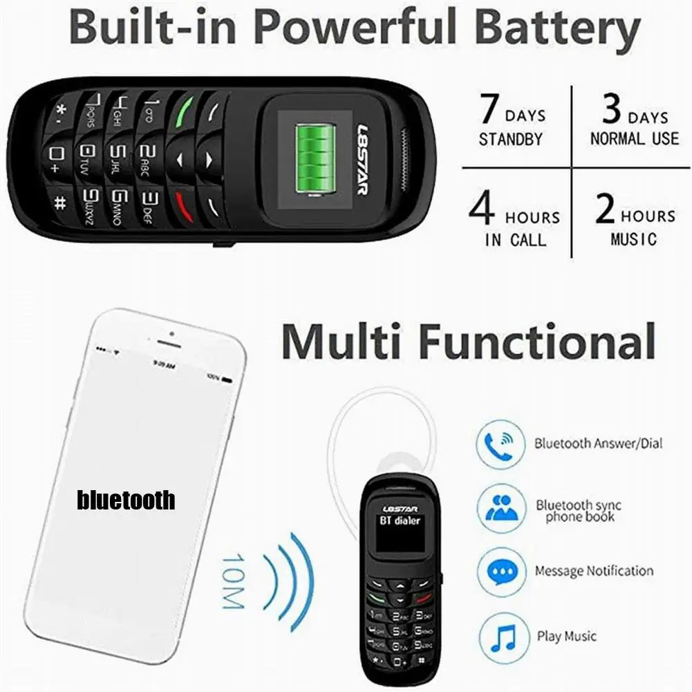 L8Star BM70 Mini telefon komórkowy kompatybilny z Bluetooth bezprzewodowy zestaw słuchawkowy telefon komórkowy Stereo GSM odblokowane małe akcesoria