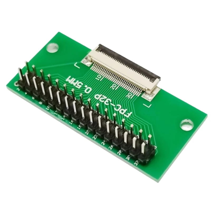 Placa adaptadora de 32P para pruebas, placa de extensión de 0,5 a 2,54 MM, doble fila, FPC-32P de inserción recta, tapa abatible, conexión inferior