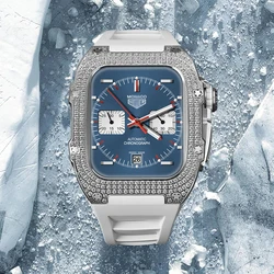 Stainless Steel For Apple Watch Mod Kit SE3 44/45mm Luxury Diamond Accessories Fashion Trend Apply To Series 9/8/7/6/5/4 Case