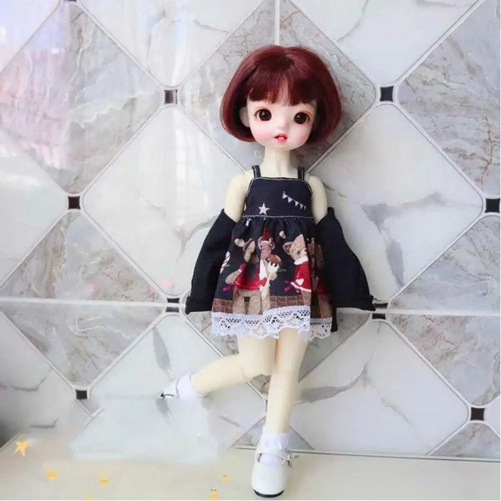 Vêtements élégants pour poupée faite à la main, Mini robes en dentelle, accessoires de bricolage décontractés, robe à imprimé Floral pour poupées 1/6 BJD 30cm