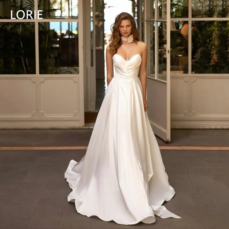 

LORIE A-line Sweetheart vestidos de novia Wedding Dress Sleeveless Bridal Gowns Strapless Backless Wedding Gown Customized 2025