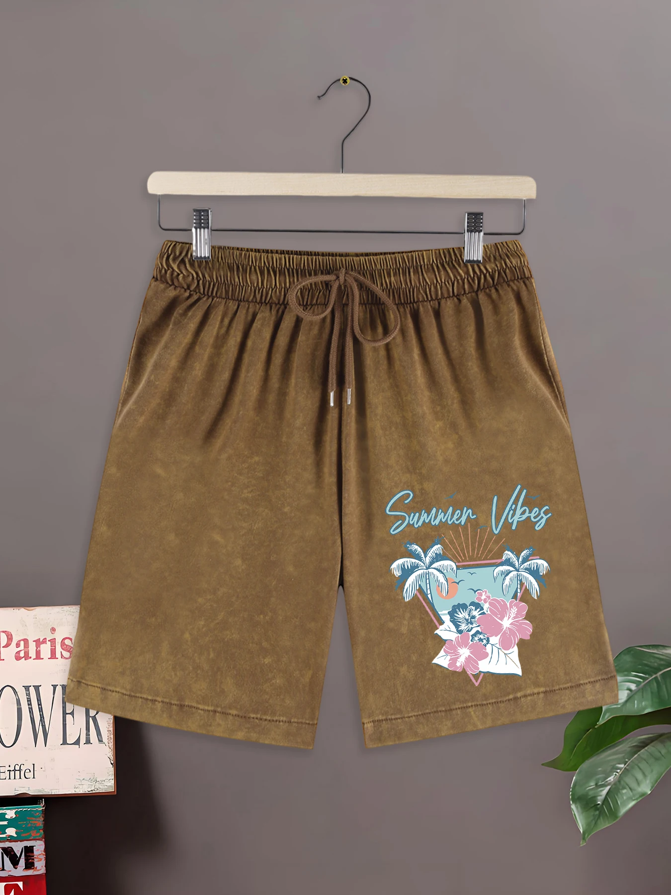 

Summer Vibes Hawaii Beach Design Fashion Youthful Washed Pants Men Basics Cotton Comfortable Sportpants Hip Hop Street Bottom