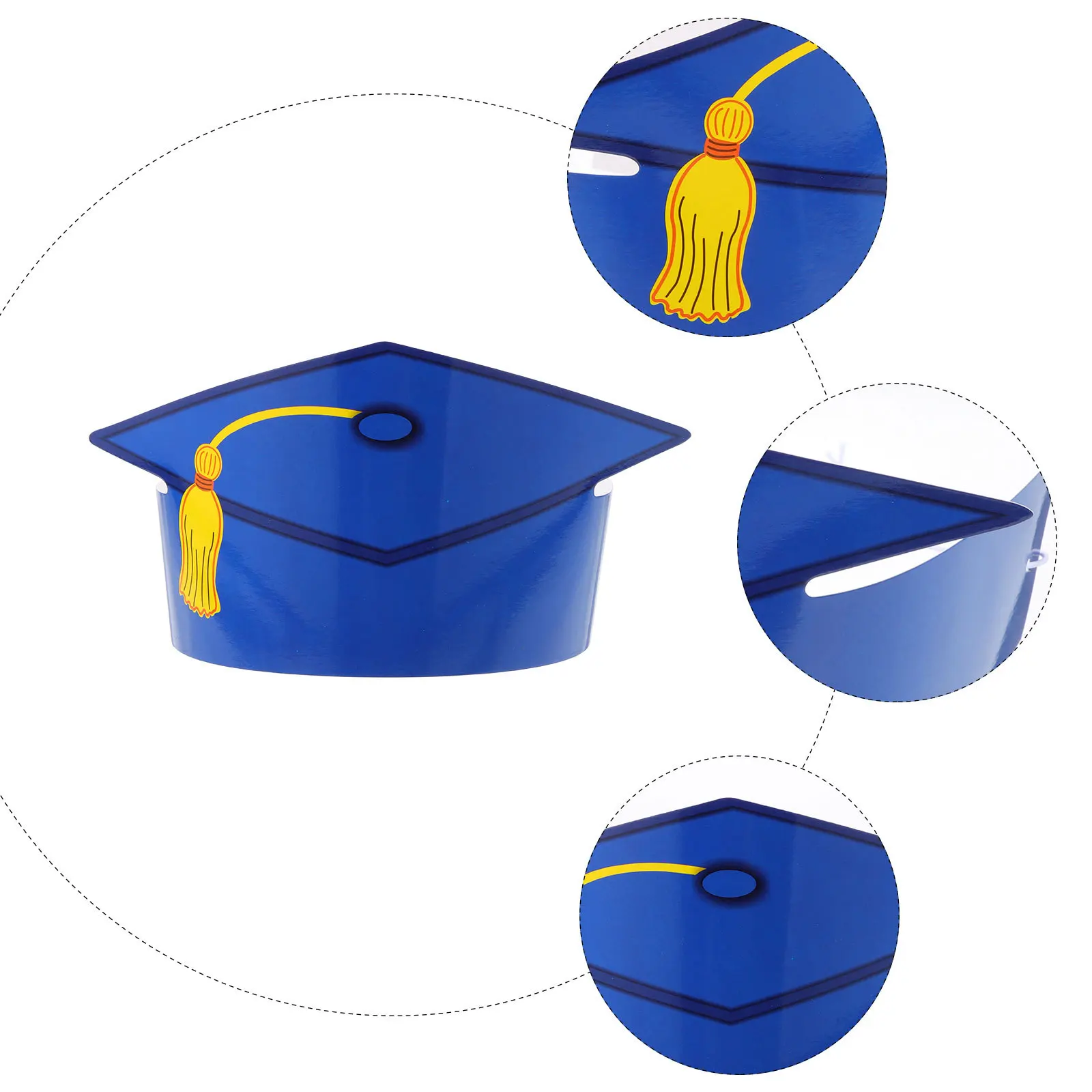 12 Stück Papier-Abschlusskappen, DIY-Handwerk, Abschlussfeier, Dekoration, Fotografie-Requisiten, sicher, stabil, für Kinder und Erwachsene