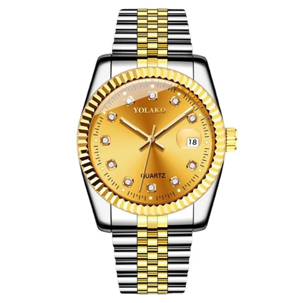 Leisure Fashion Couple Quartz Watch for Women Men Diamond Stainless Steel Calendar Lover Simple Leisure Fashion Clock Wristwatch