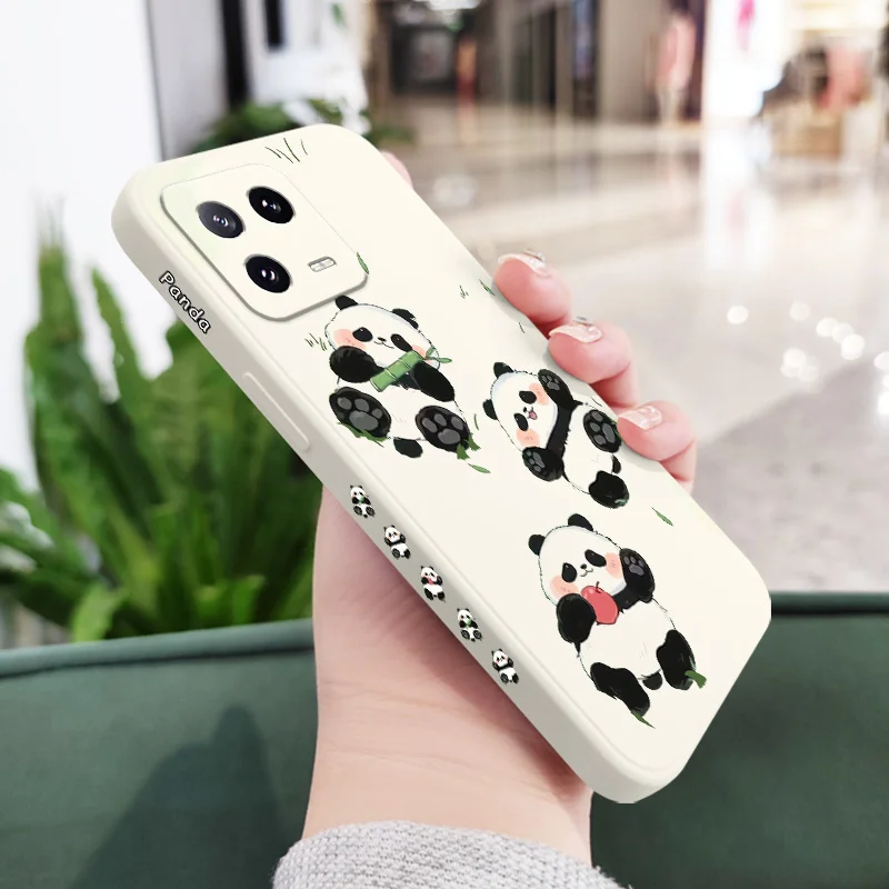 Grass Panda Phone Case For Xiaomi Mi 15 14 13 13T 12 12X 12T 12S 11 11T 10 10T 9 9T Pro Lite Liquid Silicone Cover image 4