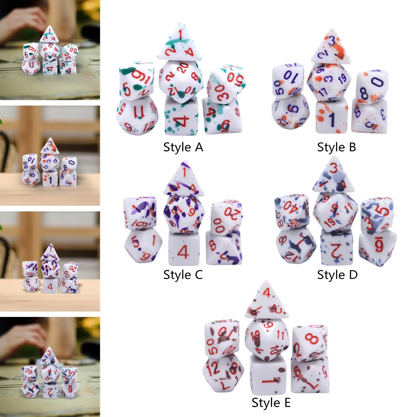 

7Pcs Color Changing Dice Handmade for Collections Party Role