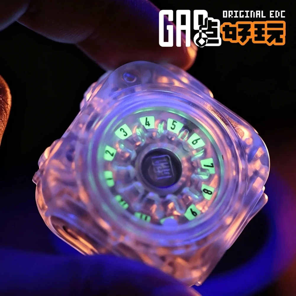 

GAO STUDIO Push Slider PC Luminous Composite Toy Ratchet Fidget Spinner Rebound Magnetic Stress Relief Toy Original Designs