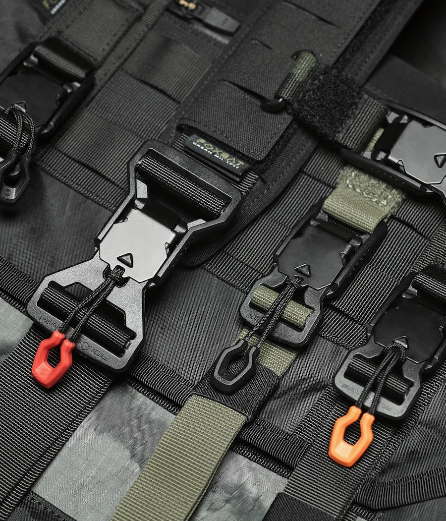 Tactical Shoulder Bag with Magnetic Buckle, Tail Rope, Pull Rope, Retrofit of Backpack, Zipper, 3 PCs/Set